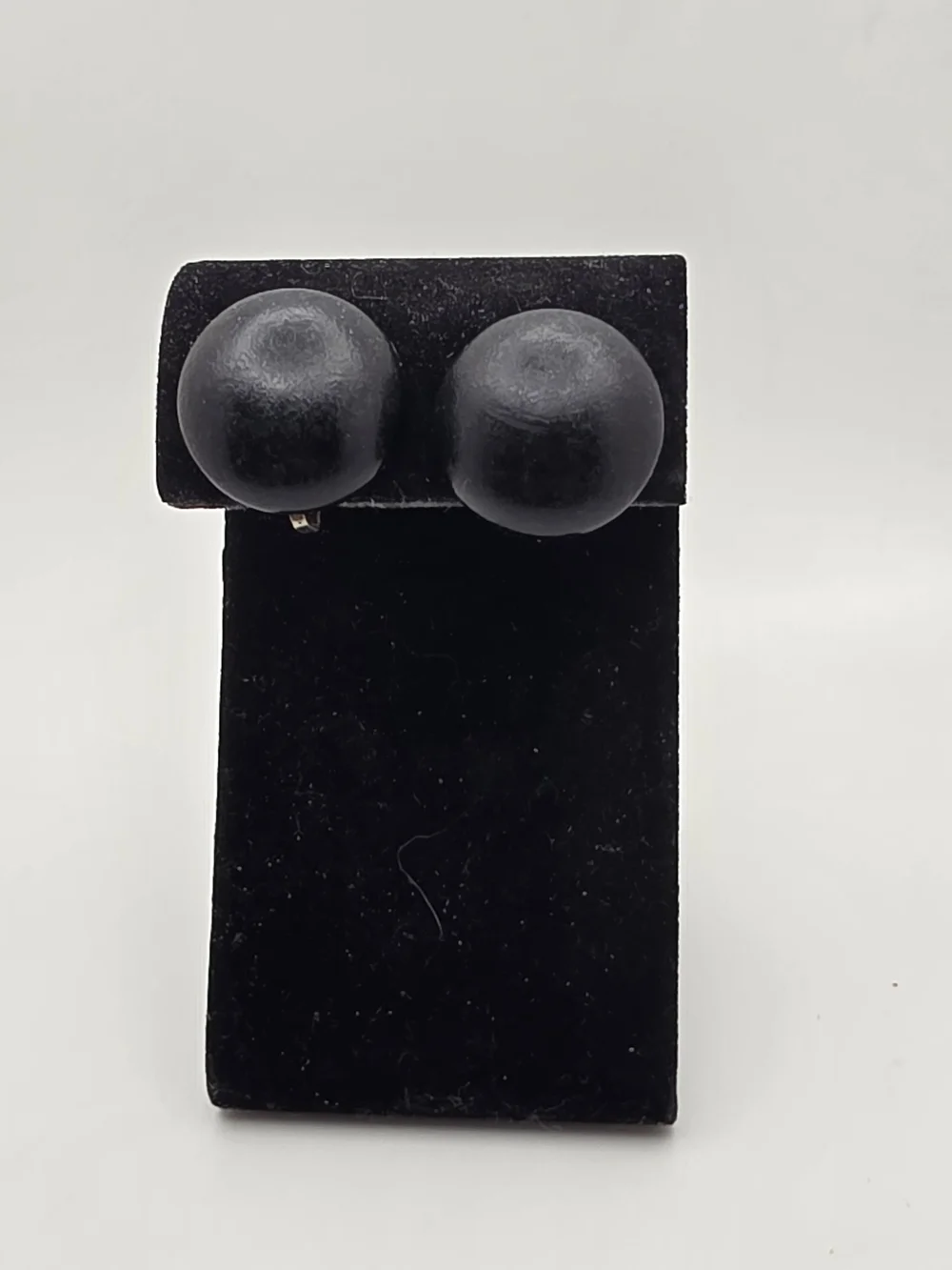 Classic Black Round Clip-On Earrings